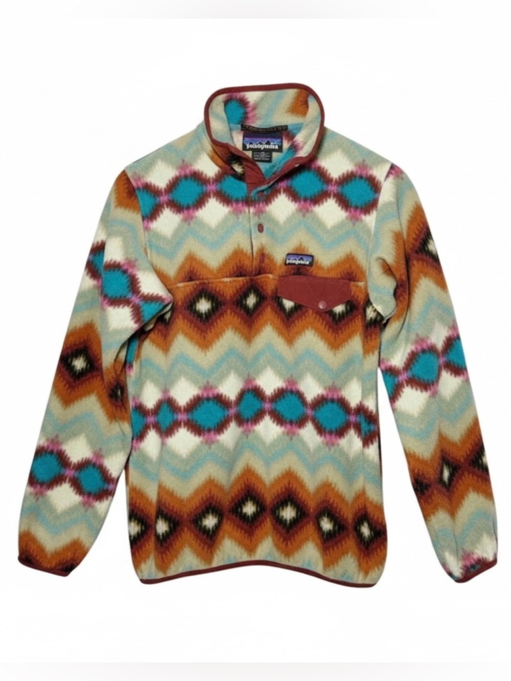 Patagonia Lightweight Synchilla Snap-T Pullover Timber Twist Cinder Red Small